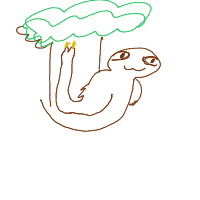 sloth hanging drawing by guest-m4uie9ert in Artbitrator