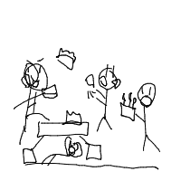 food fight drawing by guest-032476x3b in Artbitrator