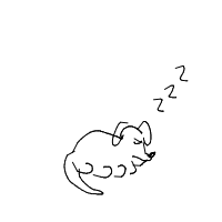 sleepy dog drawing by ilovej69 in Artbitrator