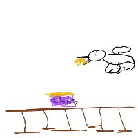 seagull stealing chips drawing by guest-np41lrf1r in Artbitrator