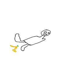 slipping on banana peel drawing by guest-np41lrf1r in Artbitrator