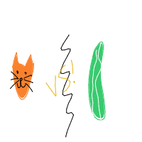 cat vs cucumber drawing by guest-l5vjek11f in Artbitrator