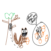 squirrel stealing food drawing by guest-l5vjek11f in Artbitrator