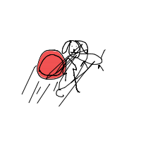 dog catching frisbee drawing by manexphe in Artbitrator
