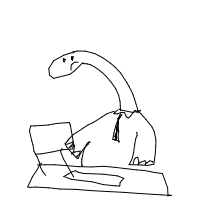 dinosaur in modern office drawing by guest-61j28fgo4 in Artbitrator