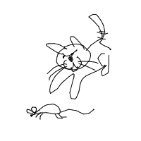 cat chasing mouse drawing by guest-0yy7v4k0w in Artbitrator