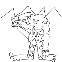 bigfoot taking selfie drawing by guest-0yy7v4k0w in Artbitrator