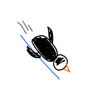 penguin sliding drawing by cmjt in Artbitrator