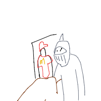 medieval knight at drive-thru drawing by tiwini in Artbitrator