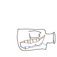 ship in bottle drawing by tiwini in Artbitrator