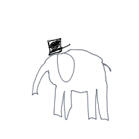 elephant with a hat drawing by cmjt in Artbitrator