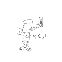 bigfoot taking selfie drawing by guest-bv3gv5fcf in Artbitrator