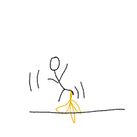 slipping on banana peel drawing by guest-313ffq5du in Artbitrator