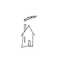 house with chimney drawing by mekodix in Artbitrator