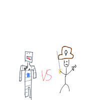 pirate vs robot drawing by mekodix in Artbitrator
