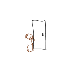 dog waiting at door drawing by and_bagels in Artbitrator