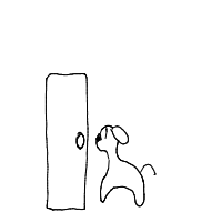 dog waiting at door drawing by guest-vui7q6ca0 in Artbitrator