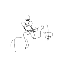 knight riding a horse drawing by fetusarm in Artbitrator