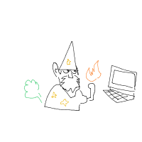 wizard at tech startup drawing by fetusarm in Artbitrator
