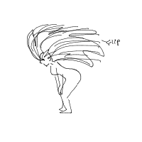 dramatic hair flip drawing by alikyros in Artbitrator