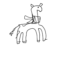 giraffe with scarf drawing by guest-v9jl67gvo in Artbitrator