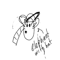 elephant with a hat drawing by guest-sshd7zzcx in Artbitrator