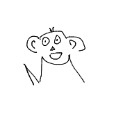 monkey with banana drawing by adzwinz123 in Artbitrator