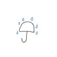 umbrella in rain drawing by guest-48jerw4u5 in Artbitrator