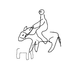cowboy on tiny horse drawing by kosidil735 in Artbitrator