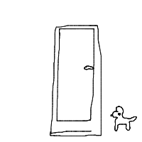 dog waiting at door drawing by guest-w3snjxgsu in Artbitrator