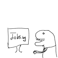 dinosaur in modern office drawing by kosidil735 in Artbitrator