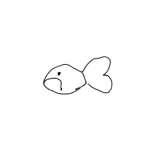 grumpy fish drawing by pebble in Artbitrator