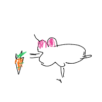 rabbit eating carrot drawing by guest-bxbh0rklf in Artbitrator