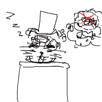 a cat with a hat dreaming about fish with a thought bubble drawing by player-8a0ze8kk8 in Artbitrator