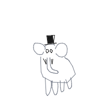 elephant with a hat drawing by coolboyxd in Artbitrator