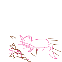 cat chasing mouse drawing by rhaspodic_artist in Artbitrator