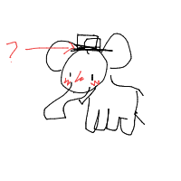 elephant with a hat drawing by guest-sz576chci in Artbitrator