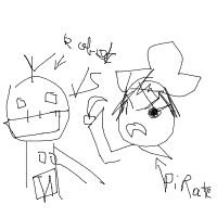 pirate vs robot drawing by guest-sz576chci in Artbitrator