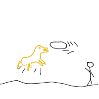 dog catching frisbee drawing by guest-zlvfid4ay in Artbitrator