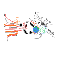meteor approaching earth drawing by my_idiot_sandwich in Artbitrator