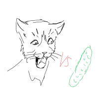 cat vs cucumber drawing by guest-xzgkxc3ah in Artbitrator