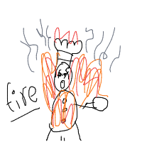 chef on fire drawing by guest-qkm0n78av in Artbitrator