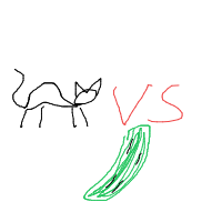 cat vs cucumber drawing by guest-otjx5djl5 in Artbitrator