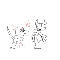 ninja vs viking drawing by bigboy2000infinitemoneyultimateglitchupdated2007 in Artbitrator