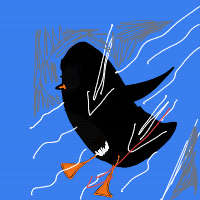 penguin sliding drawing by kakipupi in Artbitrator