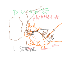 squirrel stealing food drawing by kakipupi in Artbitrator