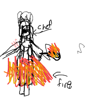 chef on fire drawing by guest-aejslh0ob in Artbitrator