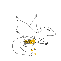 dragon guarding treasure drawing by guest-06gpshfcf in Artbitrator