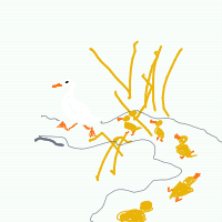duck leading ducklings drawing by kakipupi in Artbitrator