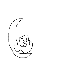 moon eating cheese drawing by hmmsiddd in Artbitrator